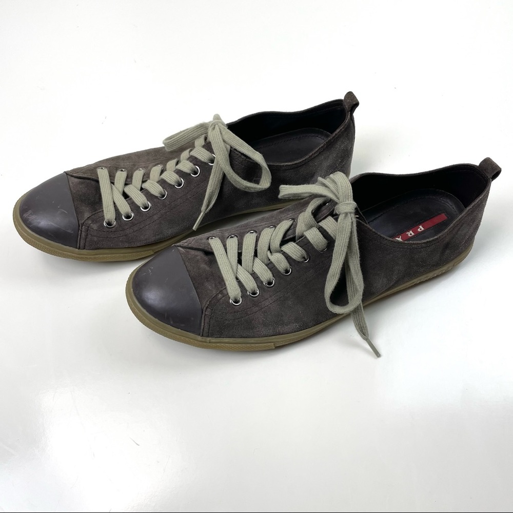 Prada Low Profile Brown Suede Shoes - Picture 2 of 7
